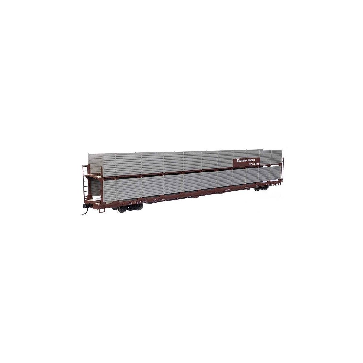 89′ Flatcar w/Bi-Level Shielded Auto Rack - Ready to Run -- Southern Pacific(TM) Rack / Flatcar , HO, WalthersMainline 8126