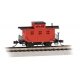 Old-Time Wood Bobber Caboose - Ready to Run -- Painted, Unlettered (red), N, Bachmann Industries 15758