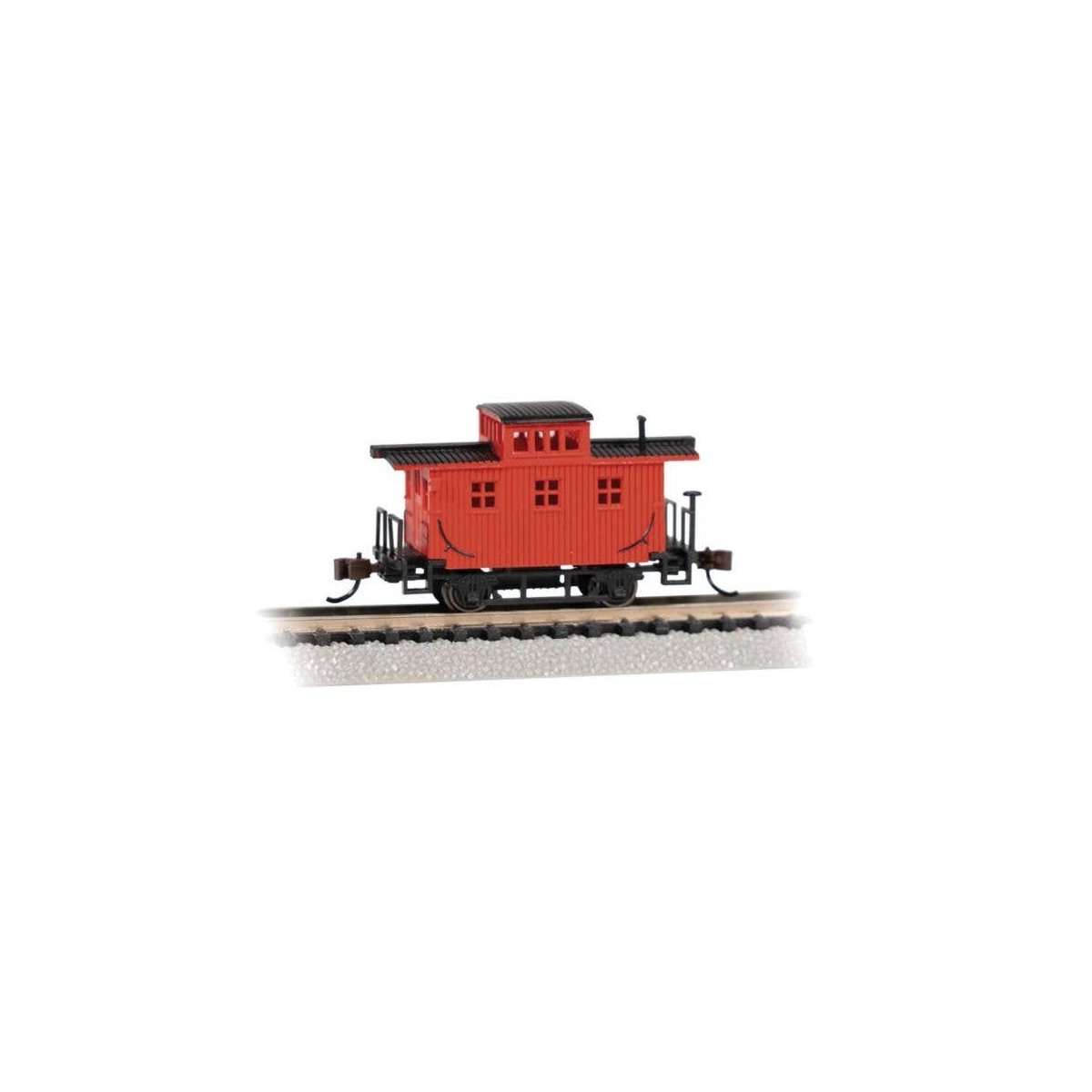 Old-Time Wood Bobber Caboose - Ready to Run -- Painted, Unlettered (red), N, Bachmann Industries 15758
