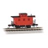 Old-Time Wood Bobber Caboose - Ready to Run -- Painted, Unlettered (red), N, Bachmann Industries 15758