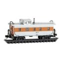 34′ Wood-Sheathed Caboose with Straight Cupola - Ready to Run -- Western Pacific 601 (silver, yellow), N, Micro Trains Line 51