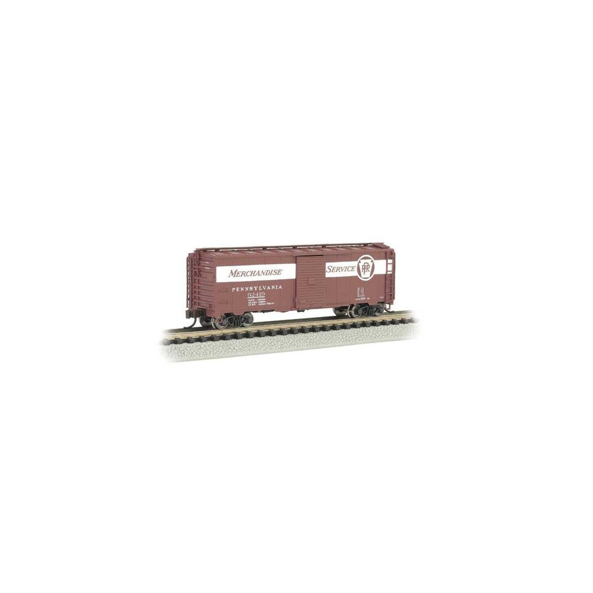 AAR 40′ Steel Boxcar - Ready to Run - Silver Series(R) -- Pennsylvania Railroad 92419 (Tuscan, N, Bachmann Industries 17061
