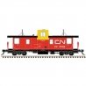 Pointe Ste. Charles PSC Caboose - Ready to Run -- Canadian National 78122 (International Service, red, black, white, yellow), HO