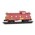 36′ Riveted-Steel Cupola Caboose - Ready to Run -- Santa Fe 999088 (SPSF Merger Scheme, red, yellow), N, Micro Trains Line 100