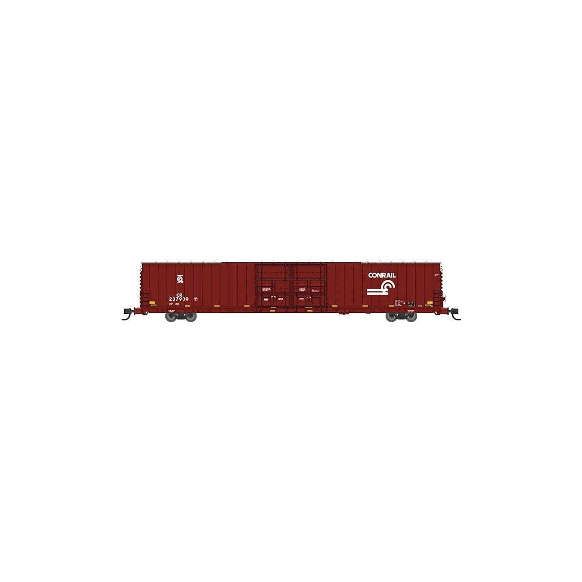 Pullman-Standard 86′ Auto Parts Double-Door Boxcar - Ready to Run -- Conrail 237998 (Boxcar Red, wh, N, Bluford Shops 86747