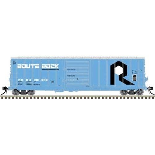 CNCF 5000 50′ Boxcar - Ready to Run - Master(R) -- Rock Island 301099 (blue, white, b, N, Atlas Model Railroad Co. 50007144