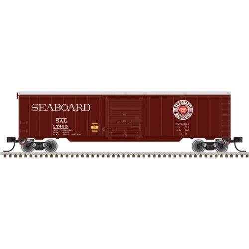 50′ Single-Door Boxcar - Ready to Run -- Seaboard Air Line 27405 (Boxcar Red, red, Heart Logo), N, Trainman 50006923