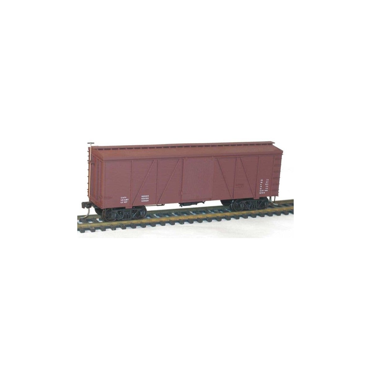 Fowler 36′ Wood Boxcar - Kit -- Data Only (mineral red), HO, Accurail Inc 1198