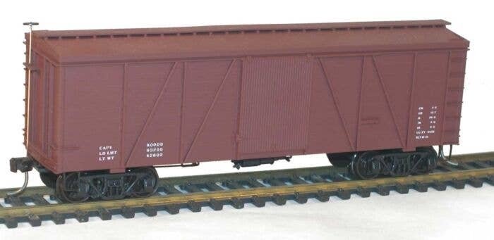 Fowler 36′ Wood Boxcar - Kit -- Data Only (mineral red), HO, Accurail Inc 1198