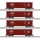 Boxcar 4-Pack - Ready to Run -- Union Pacific (1960s, Boxcar Red, Medium Shield, Ship & Travel Sloga, Z, Marklin, Inc 82497