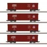 Boxcar 4-Pack - Ready to Run -- Union Pacific (1960s, Boxcar Red, Medium Shield, Ship & Travel Sloga, Z, Marklin, Inc 82497