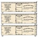 36′ Double-Sheathed Wood Boxcar, Steel Roof, Wood Ends 3-Pack - Kit -- New York Central & Hudson Riv, HO, Accurail Inc 8153