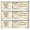 36′ Double-Sheathed Wood Boxcar, Steel Roof, Wood Ends 3-Pack - Kit -- New York Central & Hudson Riv, HO, Accurail Inc 8153