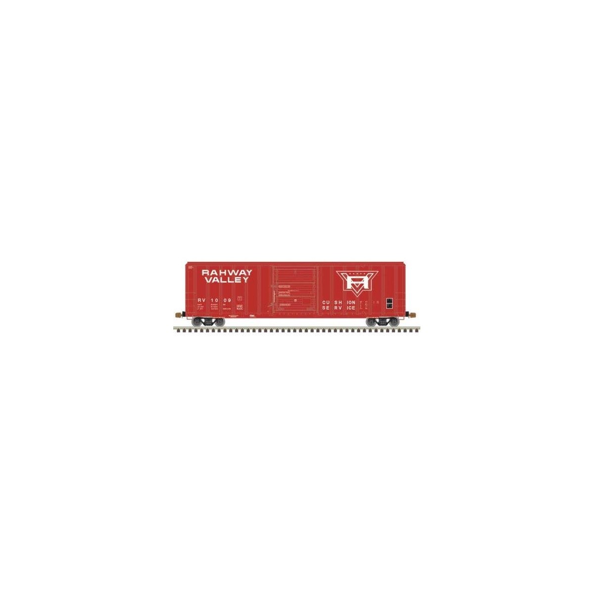 FMC 5347 Single-Door Boxcar - Ready to Run - Master(R) -- Rahway Valley 1009 (red, w, HO, Atlas Model Railroad Co. 20007604