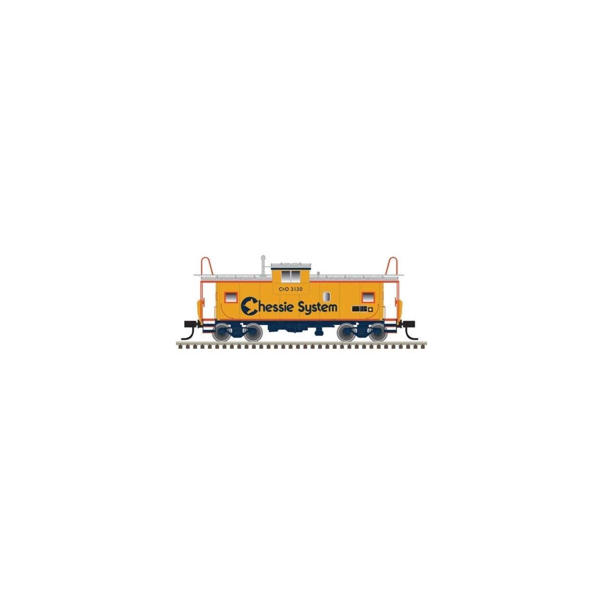 Extended-Vision Caboose - Ready to Run - Master(R) -- Chessie System C-3191 (yellow, orange), N, Atlas Model Railroad Co. 500073