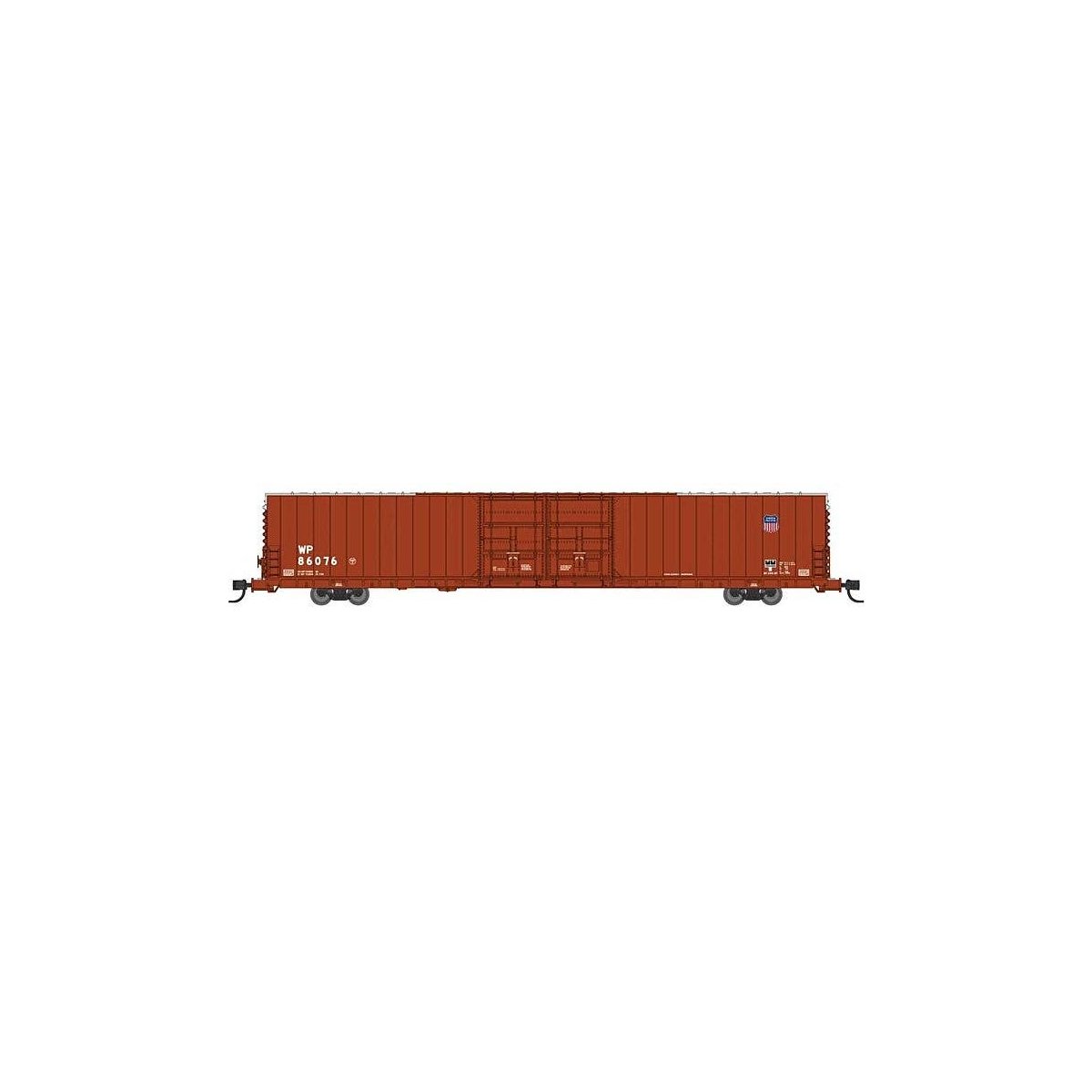 Pullman-Standard 86′ Auto Parts Double-Door Boxcar - Ready to Run -- Union Pacific WP 86074 (1980s , N, Bluford Shops 86845