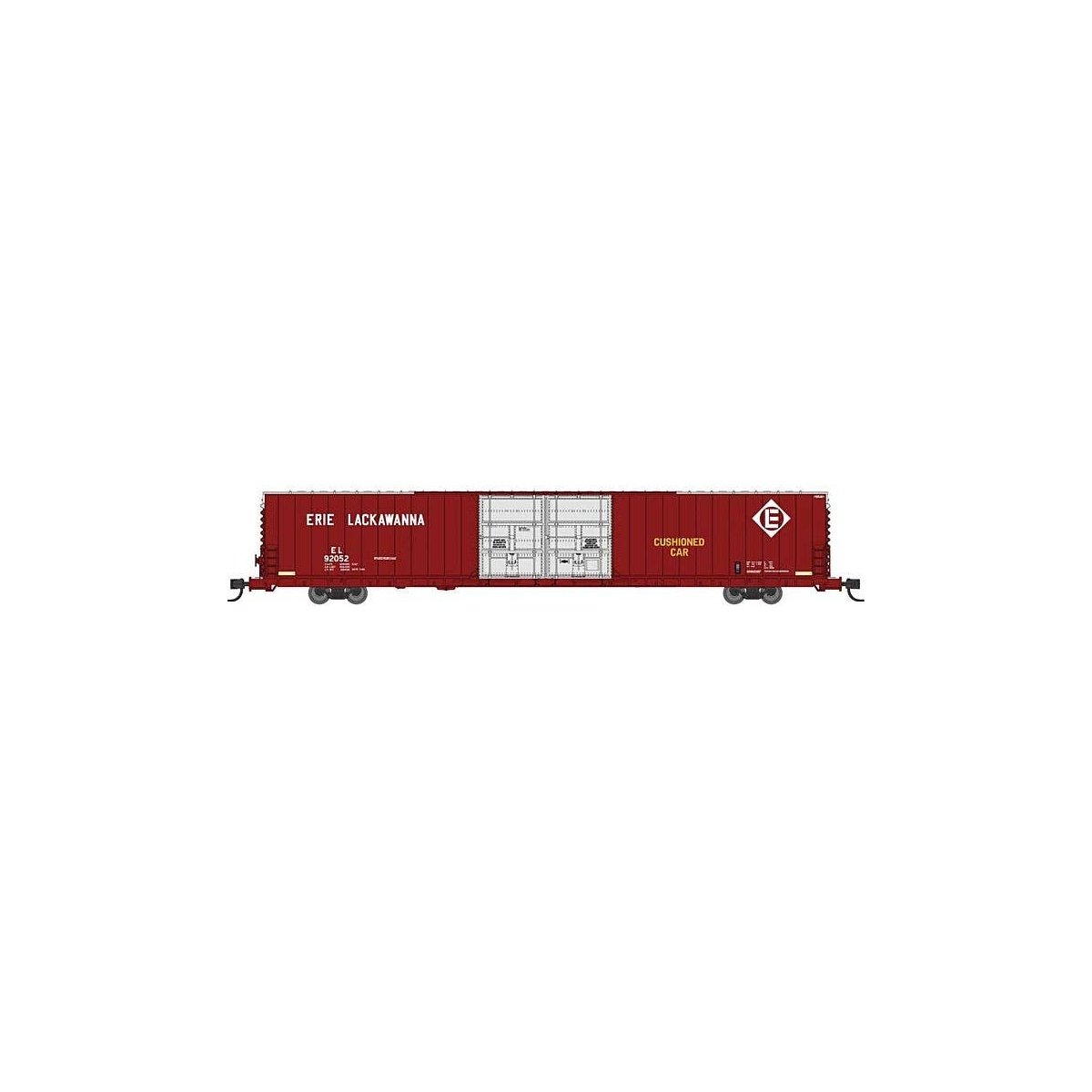 Pullman-Standard 86′ Auto Parts Double-Door Boxcar - Ready to Run -- Erie Lackawanna 92094 (Post-19, N, Bluford Shops 86775