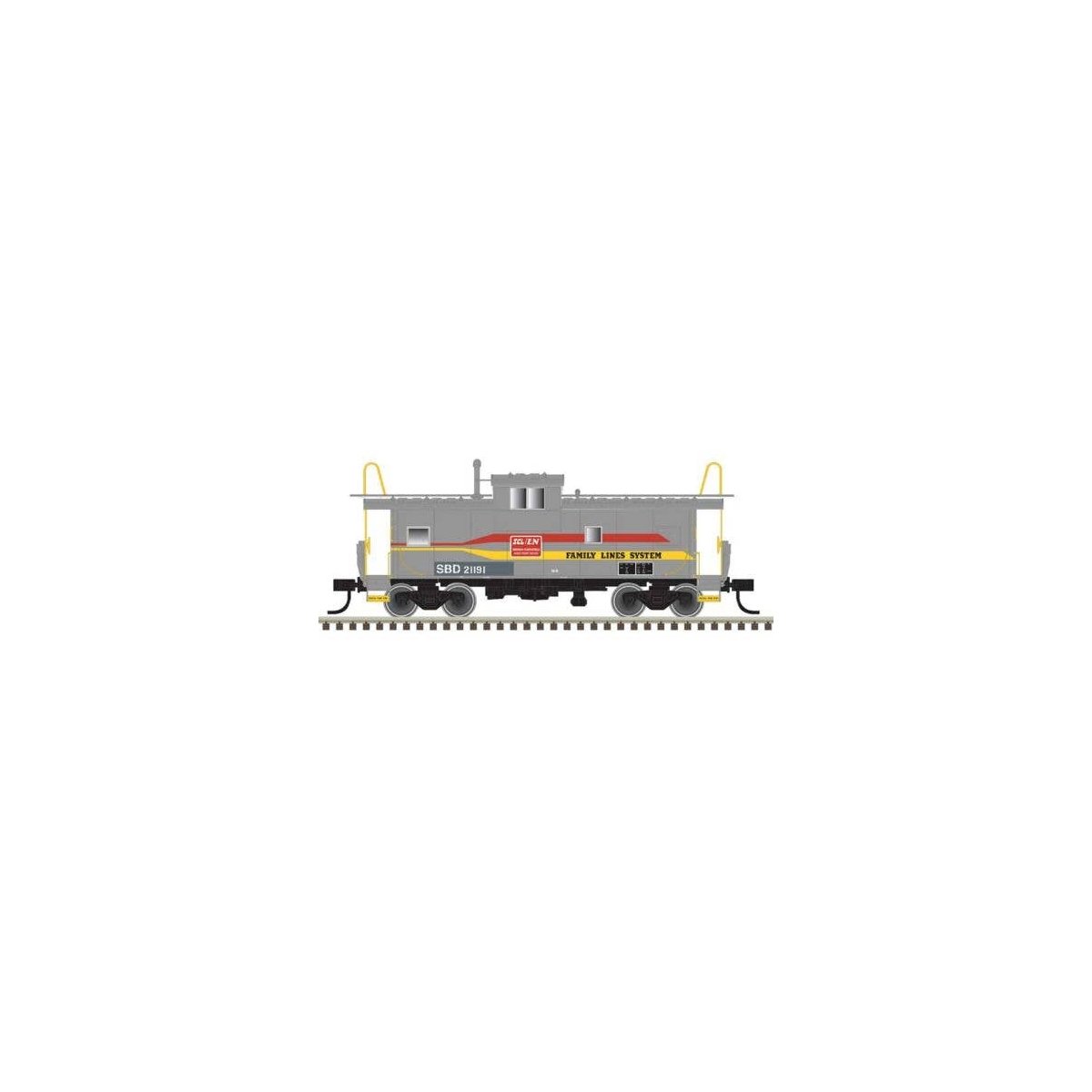Extended-Vision Caboose - Ready to Run - Master(R) -- Family Lines SBD 21178 (gray, yellow, red), N, Atlas Model Railroad Co. 50