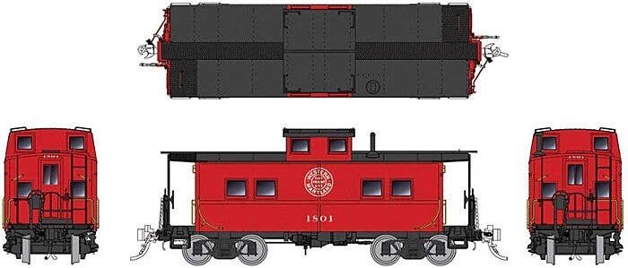 Northeastern-Style Steel Caboose - Ready to Run -- Western Maryland 1801 (As-Delivered, red, black), HO, Rapido Trains Inc 14402