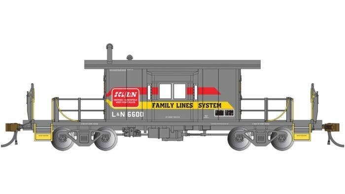 Transfer Caboose - Ready to Run - Silver Series(R) -- Family Lines L&N 6600 (gray, yellow, red), HO, Bachmann Industries 76405