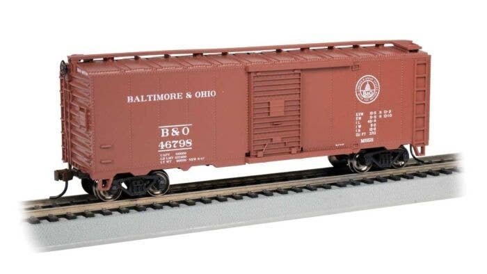 Steam-Era 40′ Steel Boxcar - Ready to Run - Silver Series(R) -- Baltimore & Ohio 46796 (Boxc, HO, Bachmann Industries 15013