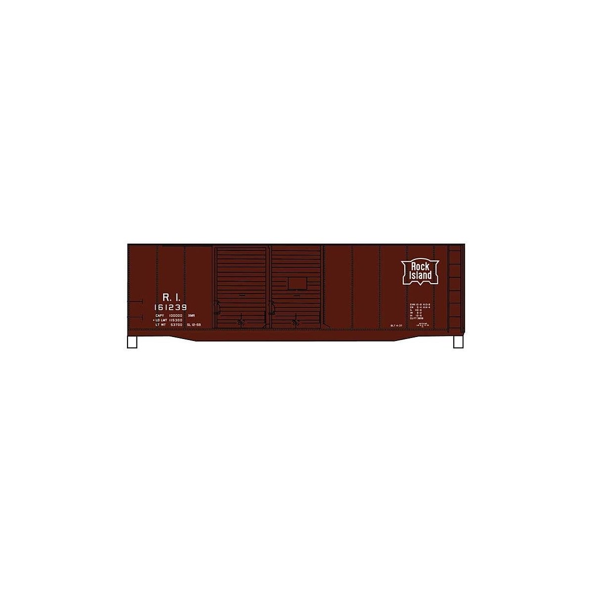AAR 40′ Double-Door Boxcar - Kit -- Rock Island 161239 (Boxcar Red), HO, Accurail Inc 3643