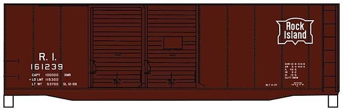 AAR 40′ Double-Door Boxcar - Kit -- Rock Island 161239 (Boxcar Red), HO, Accurail Inc 3643