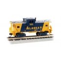 36′ Wide-Vision Caboose - Ready to Run - Silver Series(R) -- Alaska Railroad 70769 (blue, yellow), N, Bachmann Industries 7076