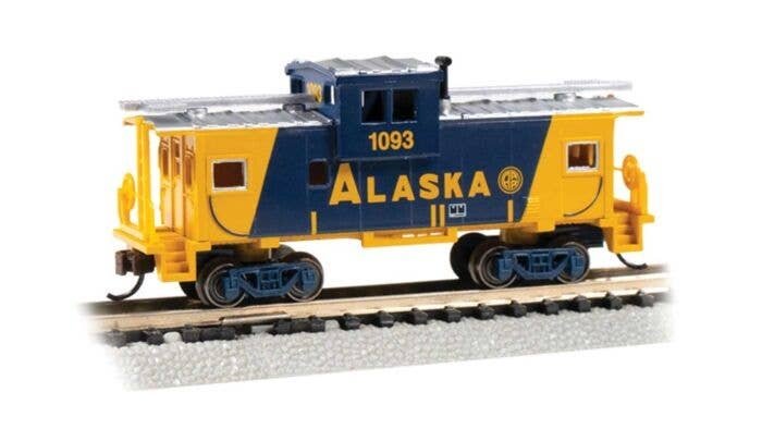 36′ Wide-Vision Caboose - Ready to Run - Silver Series(R) -- Alaska Railroad 70769 (blue, yellow), N, Bachmann Industries 7076