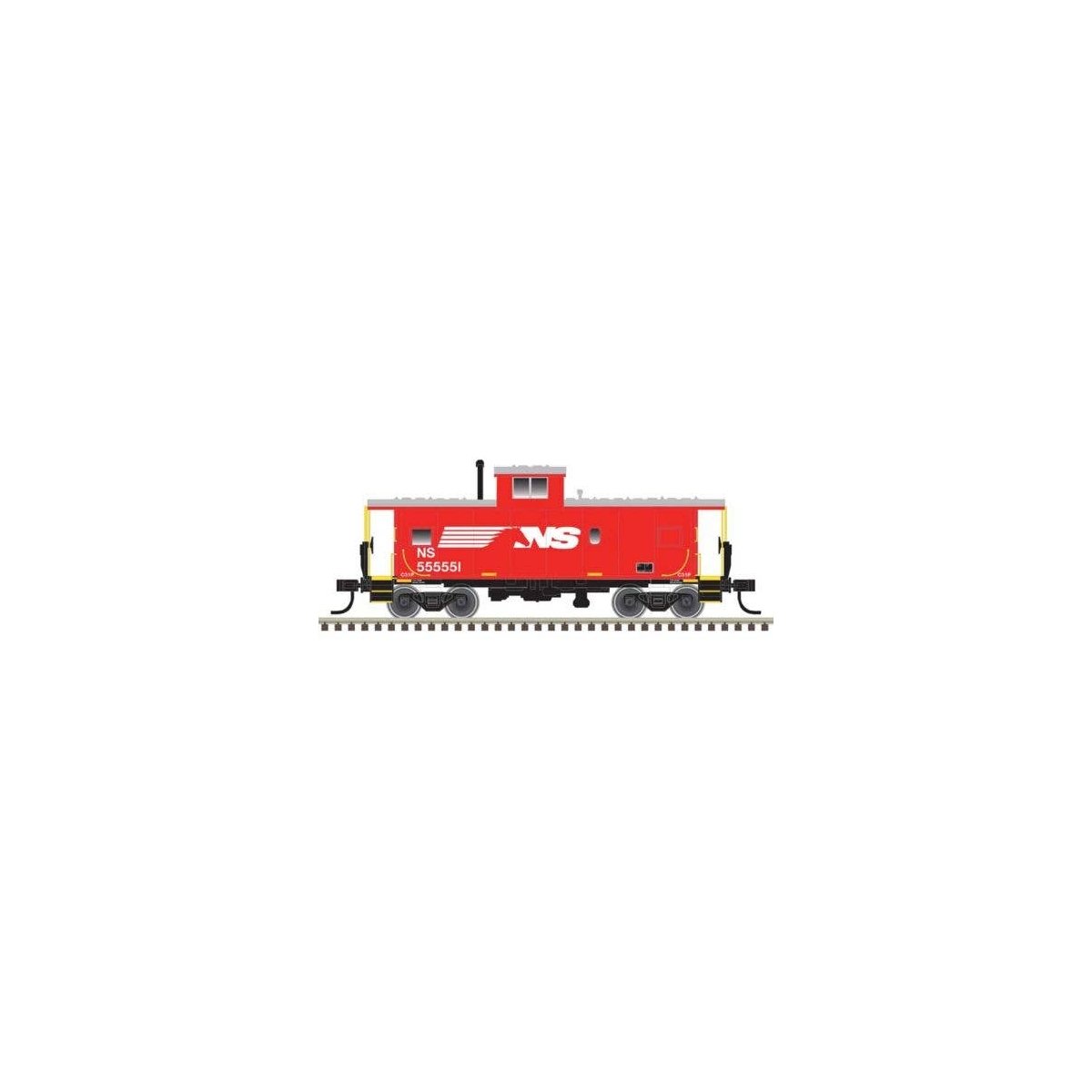 Standard-Cupola Caboose - Ready to Run - Master(R) -- Norfolk Southern 555551 (red, white), HO, Atlas Model Railroad Co. 2000794