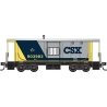 Steel Bay Window Caboose - Ready to Run -- CSX B&O 903983 Spirit of Grafton (gray, blue, yellow), N, Micro Trains Line 13000310