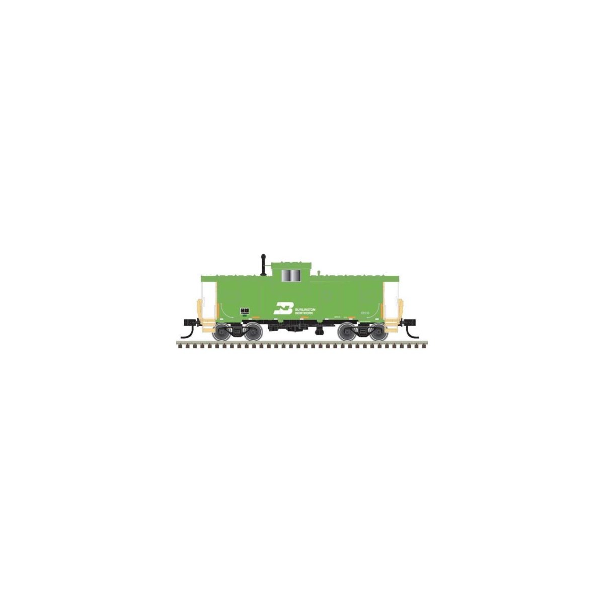 Extended-Vision Caboose - Ready to Run - Master(R) -- Burlington Northern 12554 (green, yellow), N, Atlas Model Railroad Co. 500