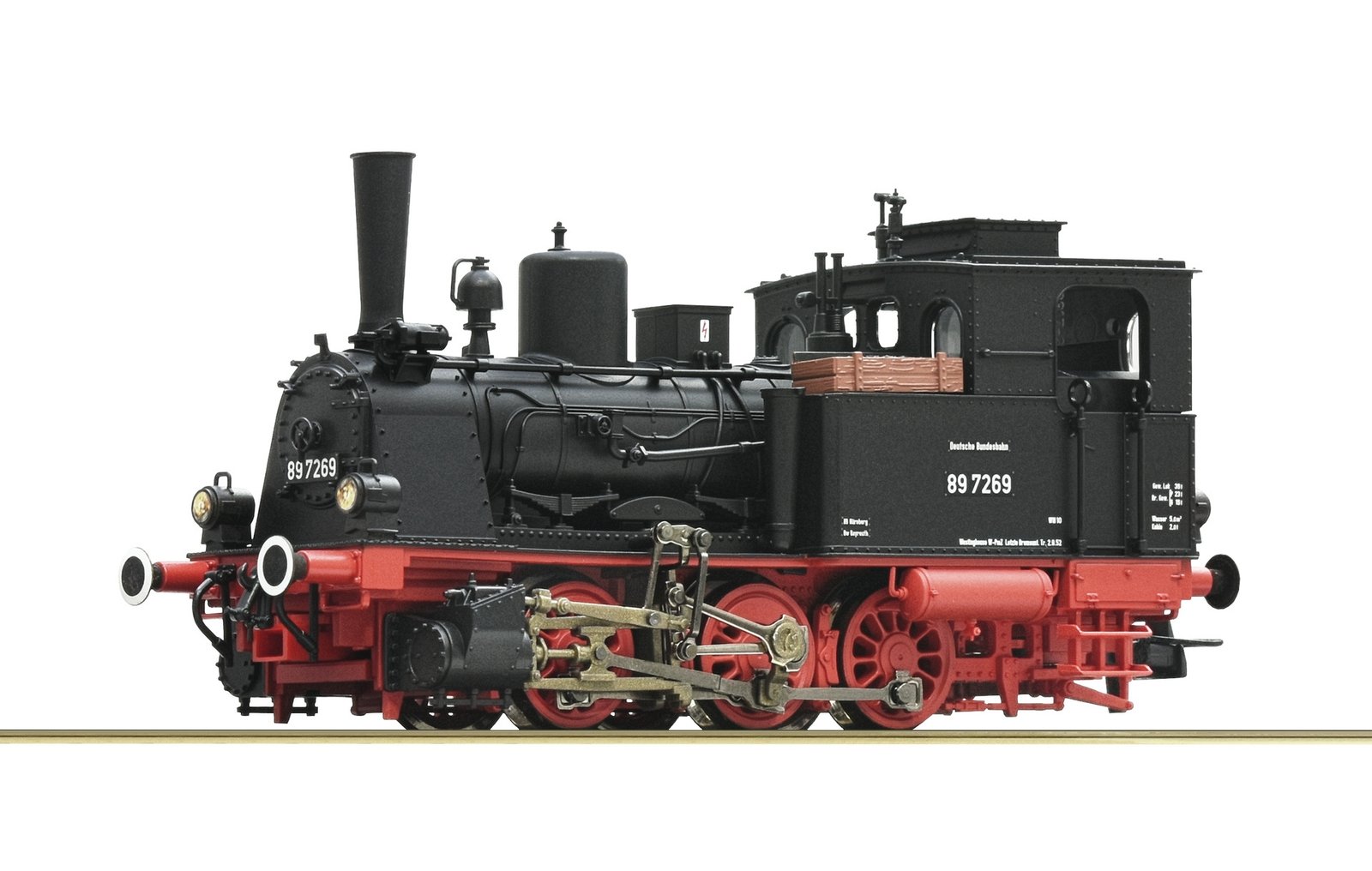 Steam locomotive class 89.70-75, DB, HO, Roco 7100014
