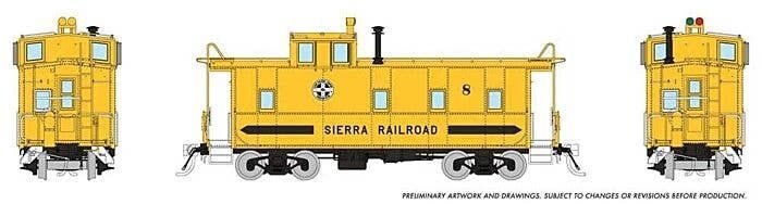 SP Class C-40-3 Steel Caboose No Roofwalk - Ready to Run -- Sierra RR 8 (1970, yellow, black), HO, Rapido Trains Inc 162022