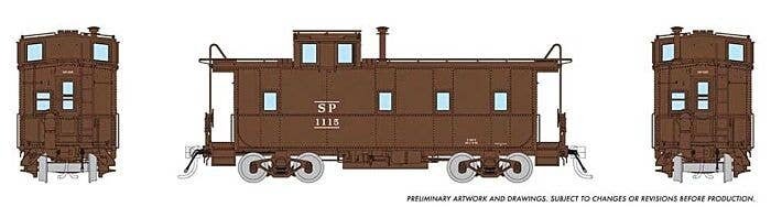 SP Class C-40-3 Steel Caboose with Roofwalk - Ready to Run -- Southern Pacific 1210 (1940 As Delivered, Boxcar Red), HO, Rapido 