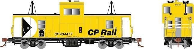 CP Angus Shops Caboose - Ready to Run -- Canadian Pacific 434514 (yellow, black, white Multimark), HO, Rapido Trains Inc 110127