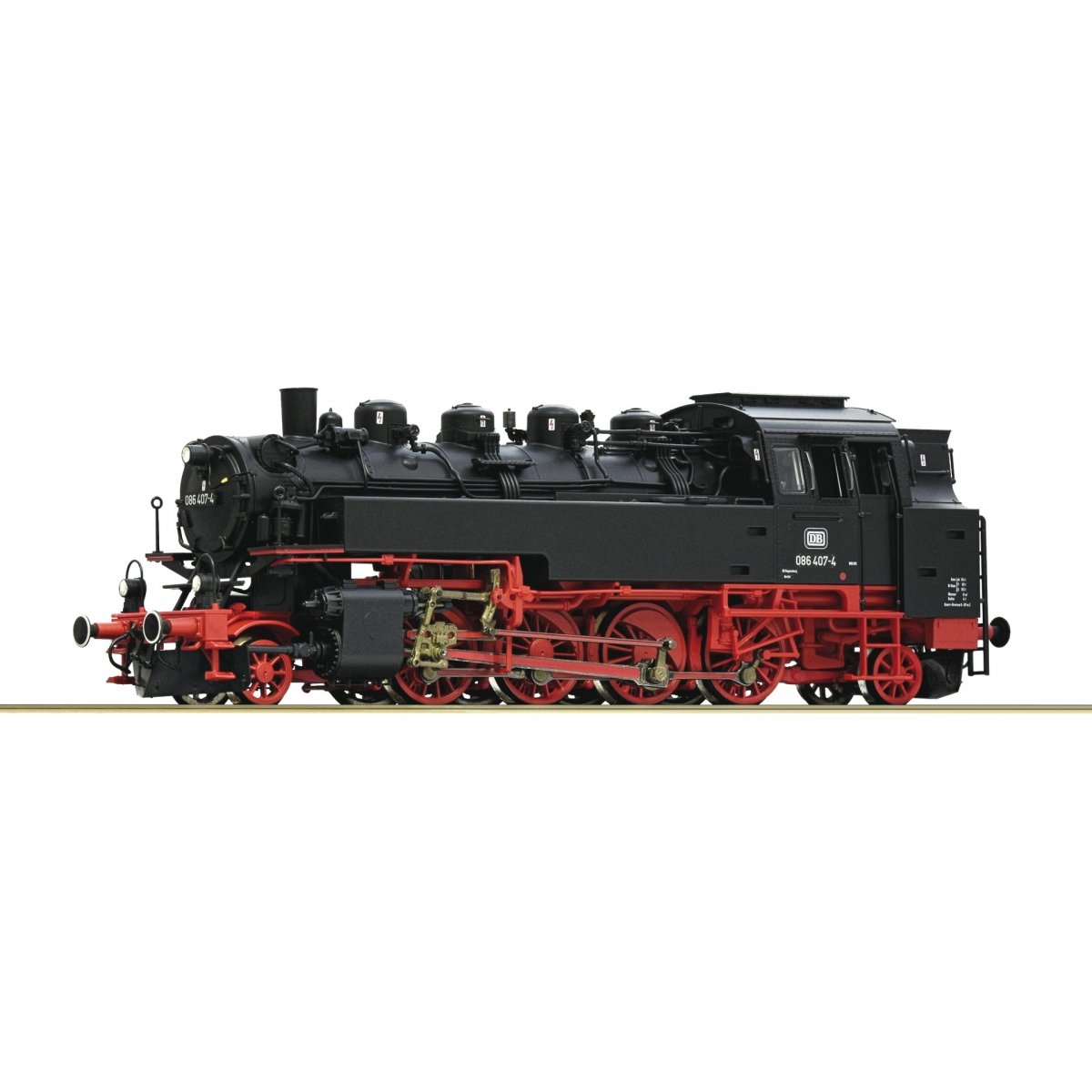Steam locomotive 086 407-4, DB, HO, Roco 7110019