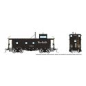 D&RGW End-Cupola Steel Caboose Postwar Modifications - Ready to Run -- Denver & Rio Grande Western 01460 (black, white, Flying G