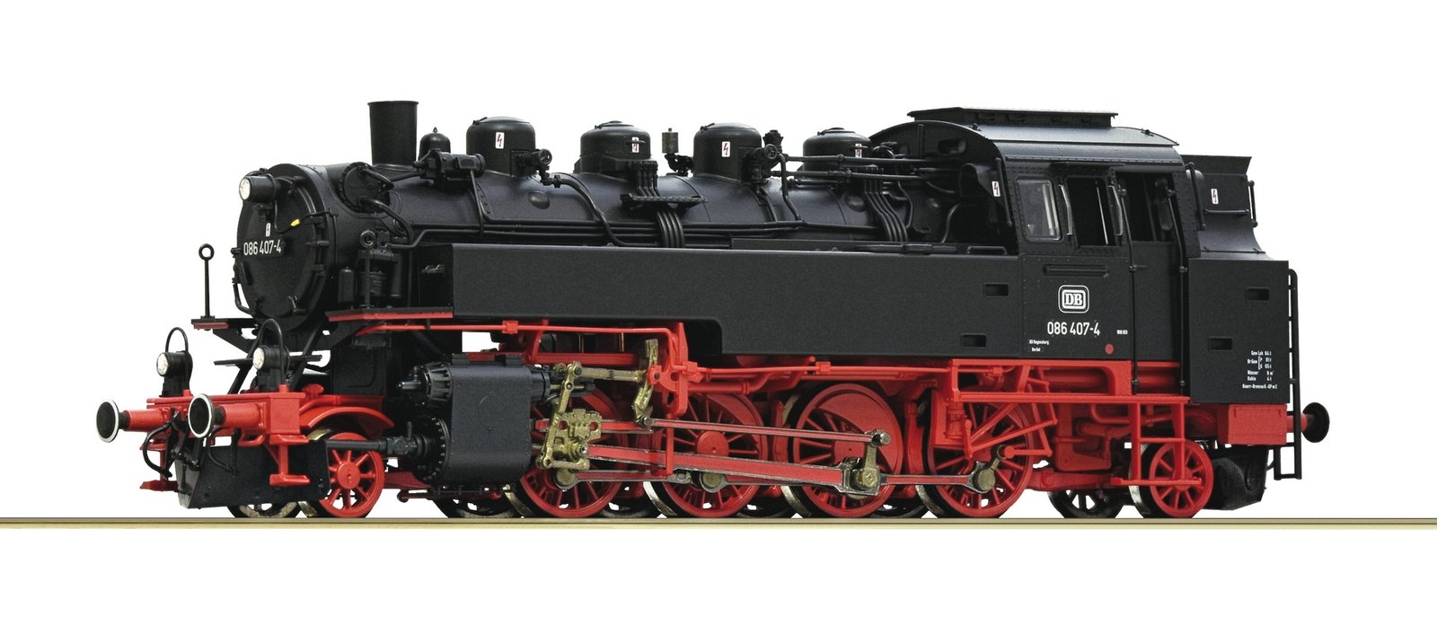Steam locomotive 086 407-4, DB, HO, Roco 7120019