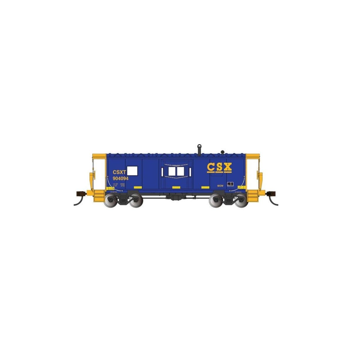 Steel Bay-Window Caboose - Ready to Run - Silver Series(R) -- CSX 904094 (blue, yellow), HO, Bachmann Industries 73212