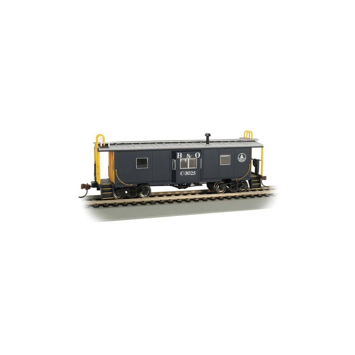 Steel Bay-Window Caboose - Ready to Run - Silver Series(R) -- Baltimore & Ohio C-3205 (blue, silver, yellow), HO, Bachmann Indus