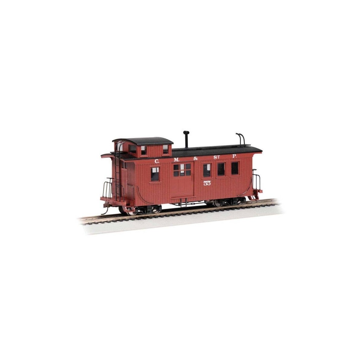 Wood Side-Door Caboose - Ready to Run - Spectrum(R) -- Bellevue & Cascade 55 (Boxcar Red), On30, Bachmann Industries 26702