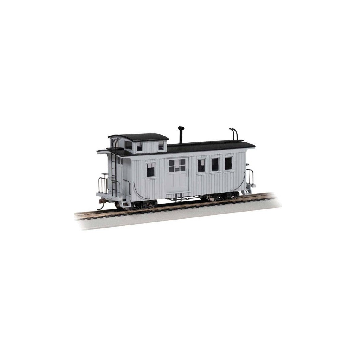 Wood Side-Door Caboose - Ready to Run - Spectrum(R) -- Painted, Unlettered (gray), On30, Bachmann Industries 26704