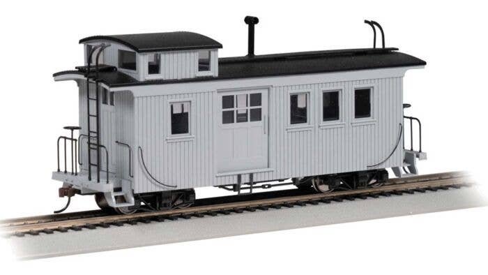 Wood Side-Door Caboose - Ready to Run - Spectrum(R) -- Painted, Unlettered (gray), On30, Bachmann Industries 26704