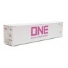 40′ Hi-Cube Smooth-Side Reefer Container - Assembled -- Ocean Network Express - ONE (white, , HO, Walthers SceneMaster 8364
