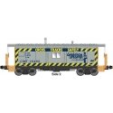 International Car Bay Window Caboose Phase 4 - Ready to Run -- CSXT 16431 (gray, blue, yellow, Cross Tracks Safely Slogan), N, B