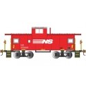 36′ Wide-Vision Caboose - Ready to Run - Silver Series(R) -- Norfolk Southern 555635 (red, white), HO, Bachmann Industries 177