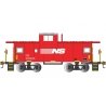 36′ Wide-Vision Caboose - Ready to Run - Silver Series(R) -- Norfolk Southern 555635 (red, white), HO, Bachmann Industries 177
