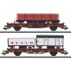 Type Ks 3300, Ks 3301 Stake Car Set - 3-Rail - Ready to Run -- German State Railroad DR w/Circus Busch Trailer Loads (Era IV 198