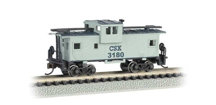 36′ Wide-Vision Caboose - Ready to Run - Silver Series(R) -- CSX Transportation 3180 (gray, blue), N, Bachmann Industries 7075